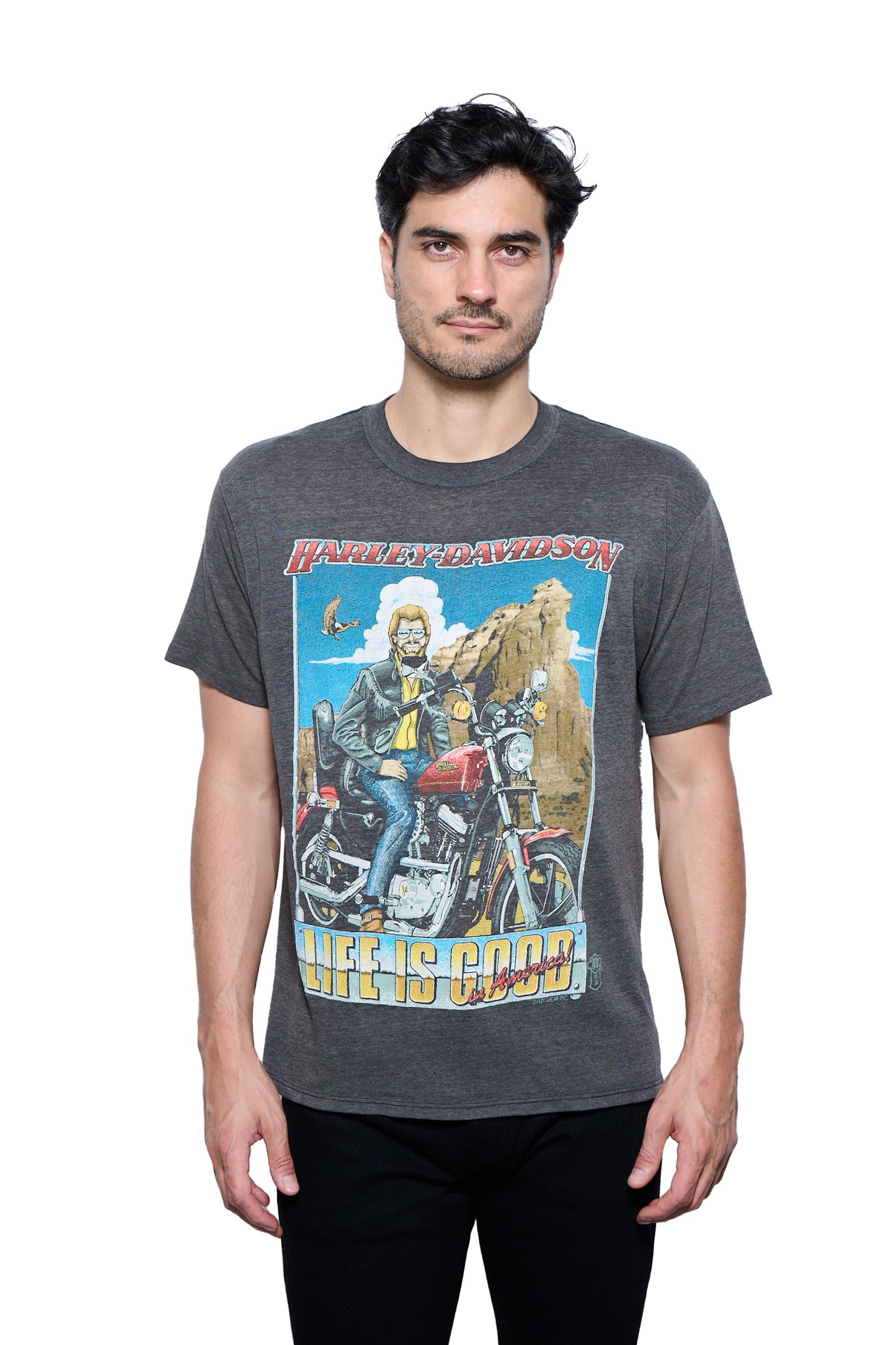 Vintage 1980's Harley Davidson Life Is Good T-Shirt