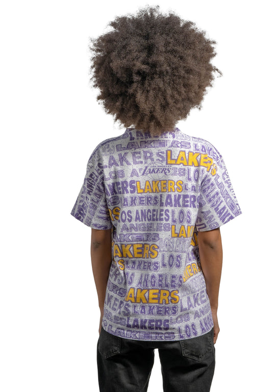 Vintage 1990s Los Angeles Lakers All Over Print T Shirt