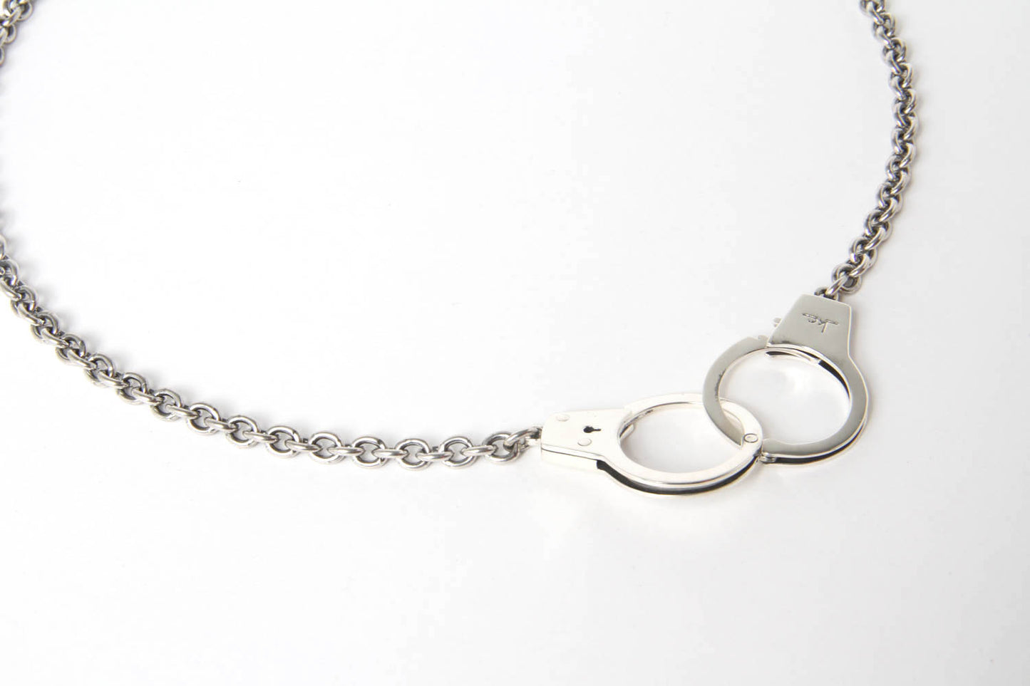 Kelly Cole Sterling Silver Functional Handcuff Necklace - Kelly Cole USA