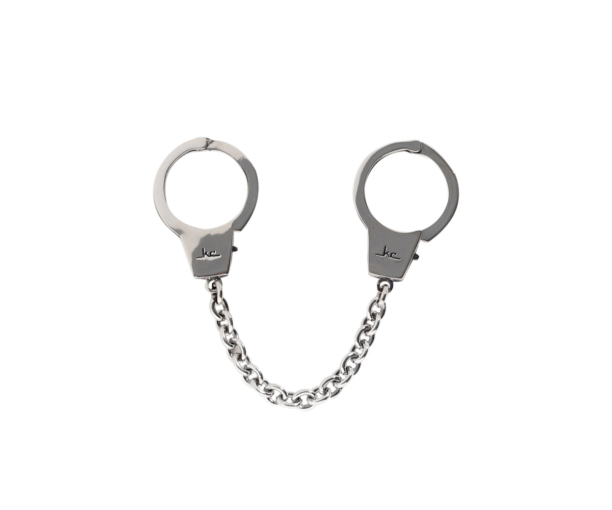 Solid Sterling Silver Functional Hand Cuff Charm - Kelly Cole USA
