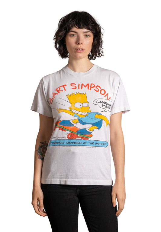 Vintage 1990 Bart Simpson Skating T-Shirt