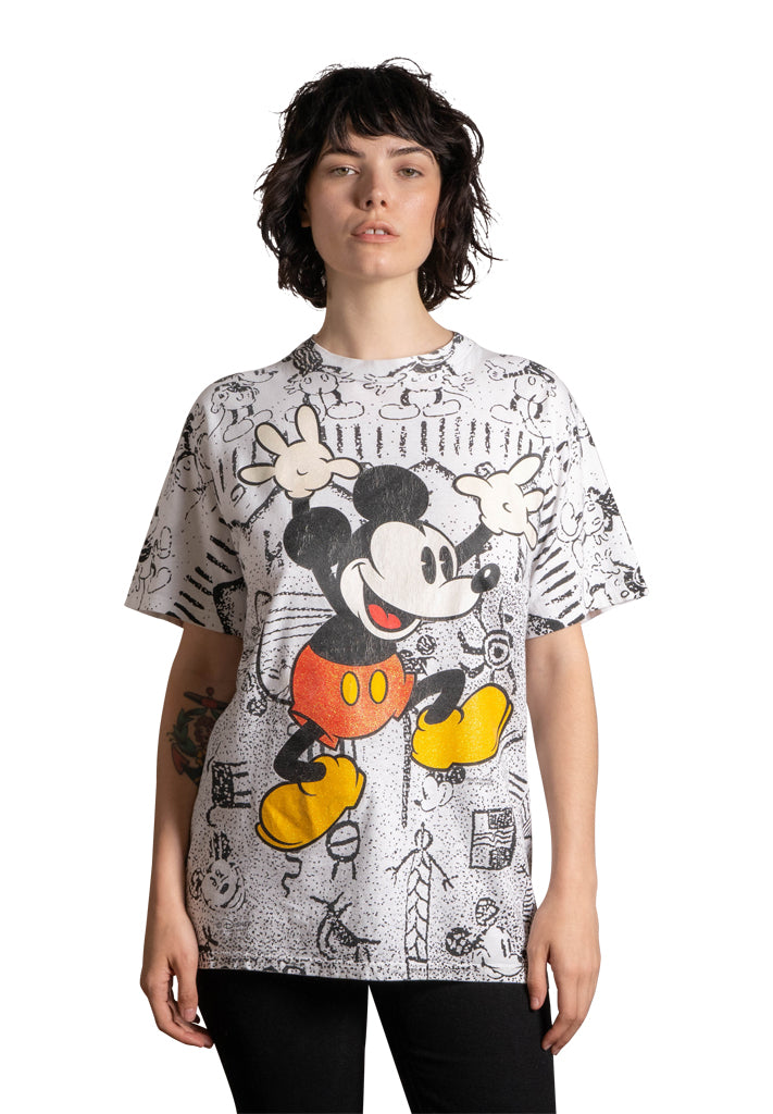 Vintage 1990’s Mickey Mouse Glitter Print T-Shirt