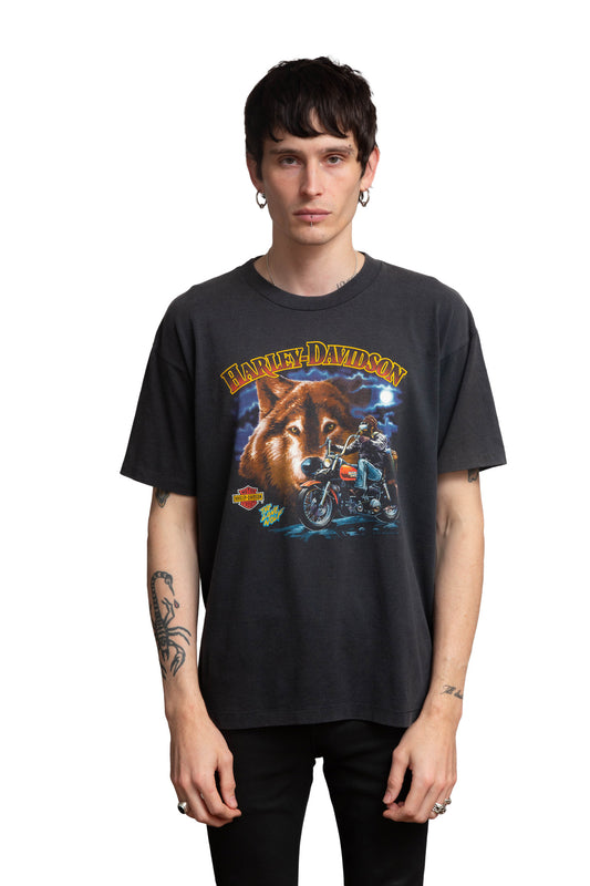 1990s Harley Davidson Lone Wolf T-Shirt