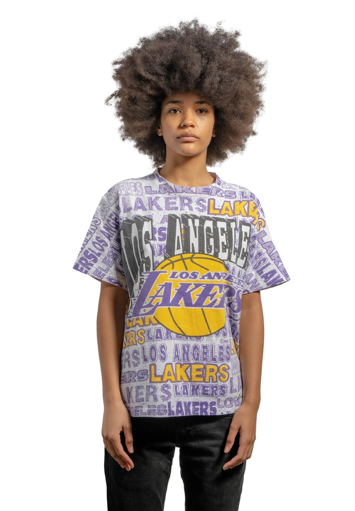 Vintage 1990s Los Angeles Lakers All Over Print T Shirt– Kelly