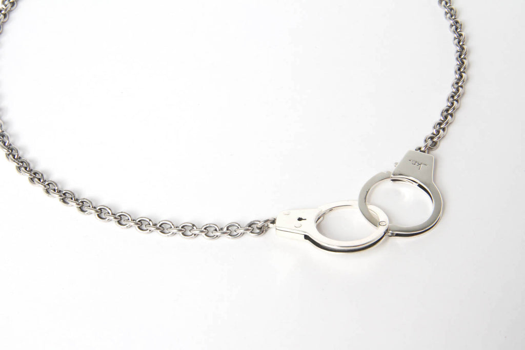 Kelly Cole Sterling Silver Functional Handcuff Necklace - Kelly Cole USA