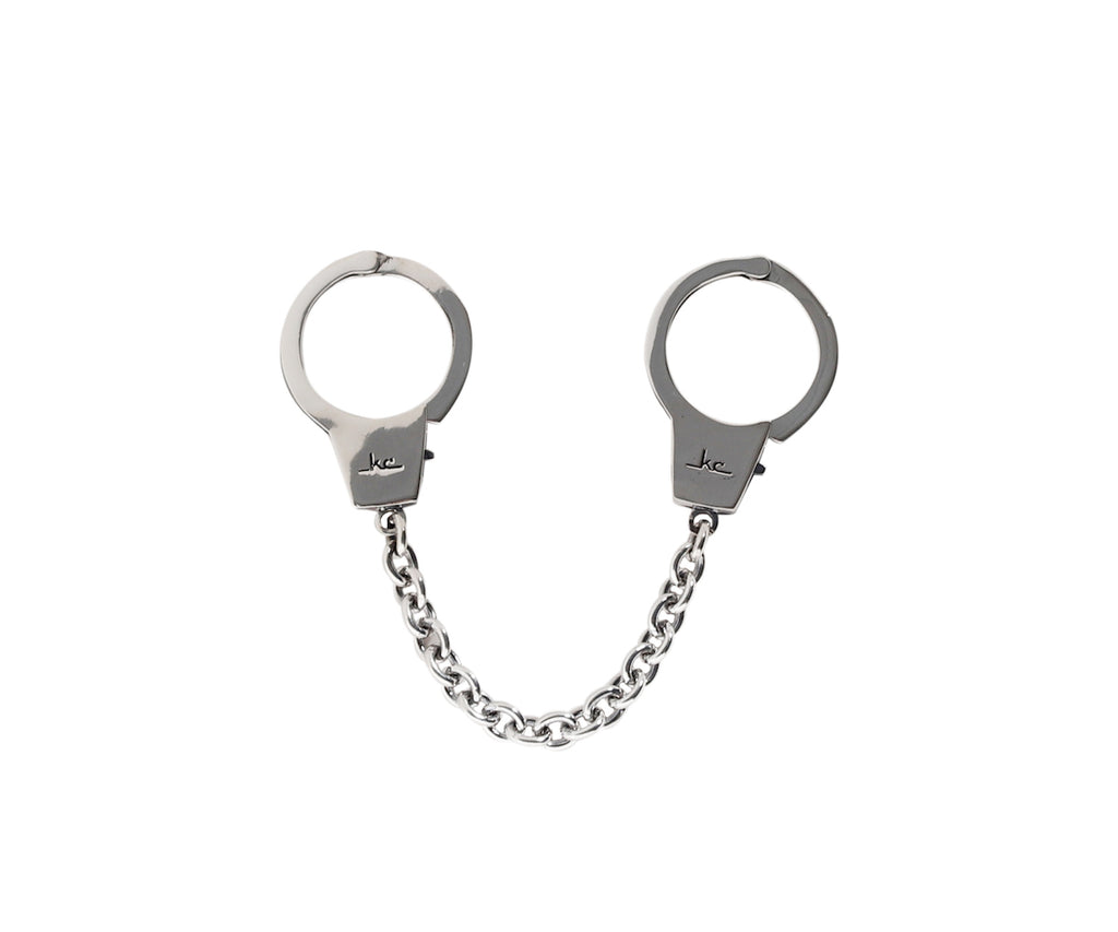 Solid Sterling Silver Functional Hand Cuff Charm - Kelly Cole USA